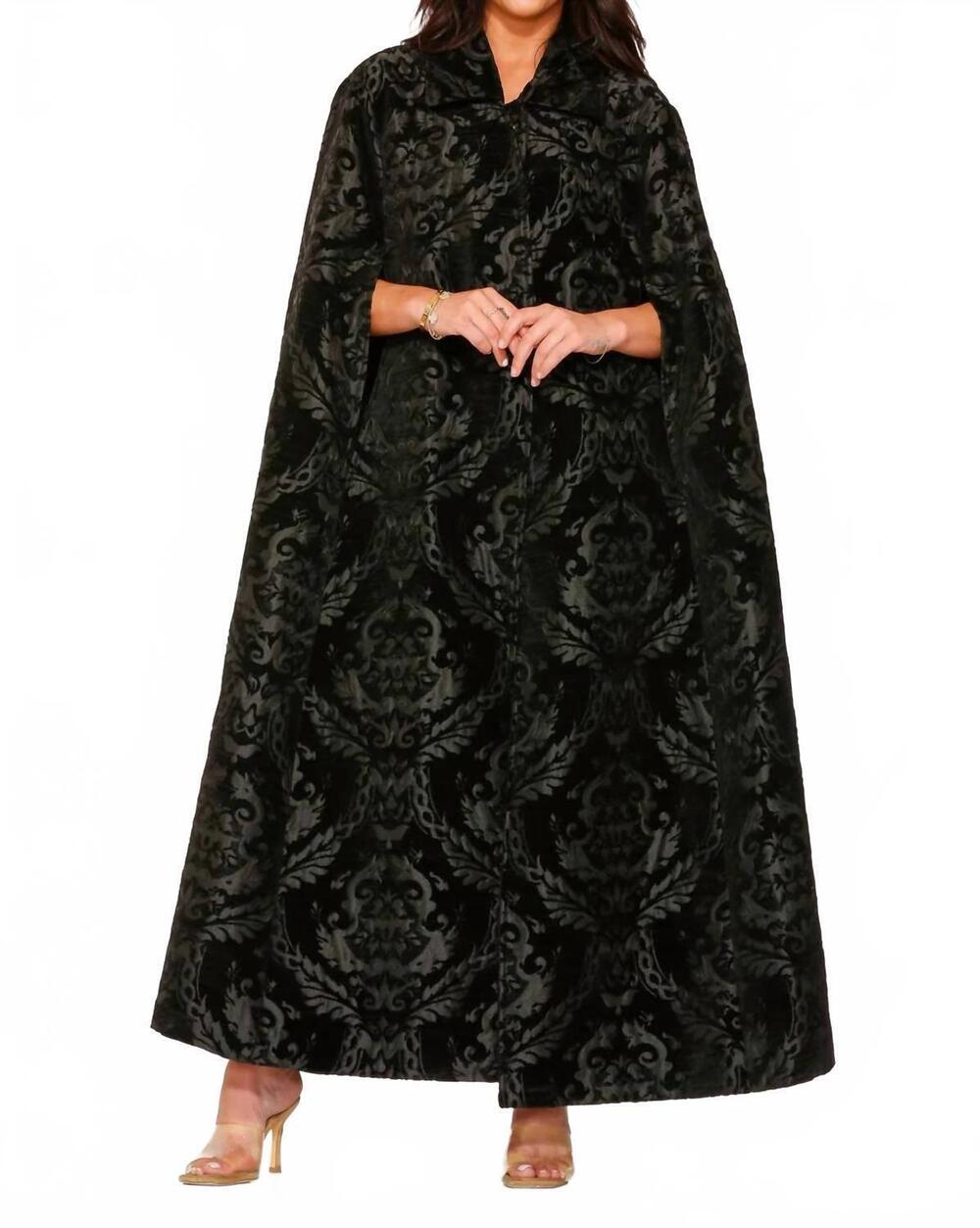 NEW ORCHID BLOOM brocade cape in black